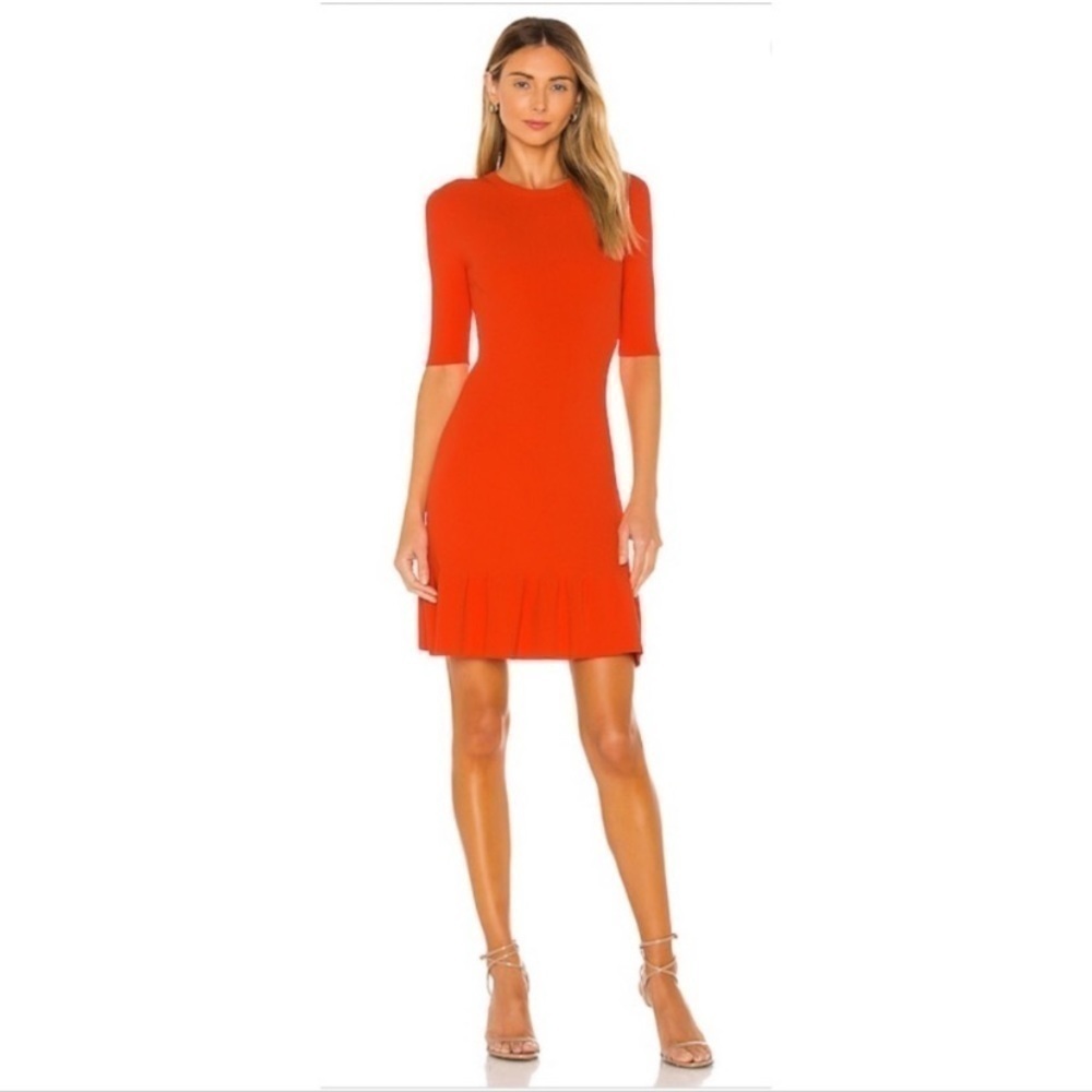 A.L.C Vance Ribbed Ruffle Hem Dress
